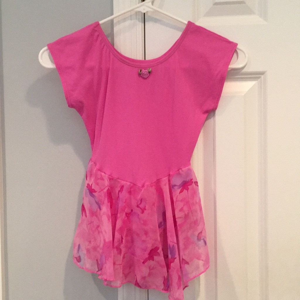 Girls Jacques Moret Pink Leotard M 8-10